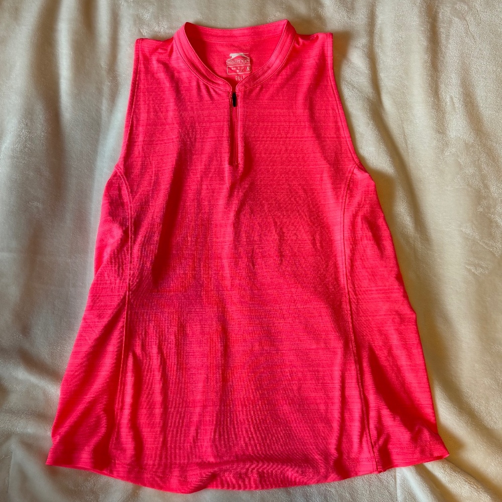 Women's Slazenger Tank Top Golf Polo Bright Pink Size Medium